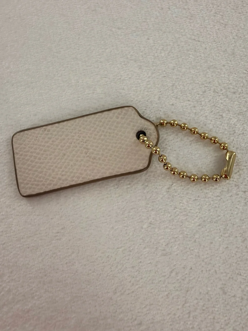 Coach Cream Bag Tag